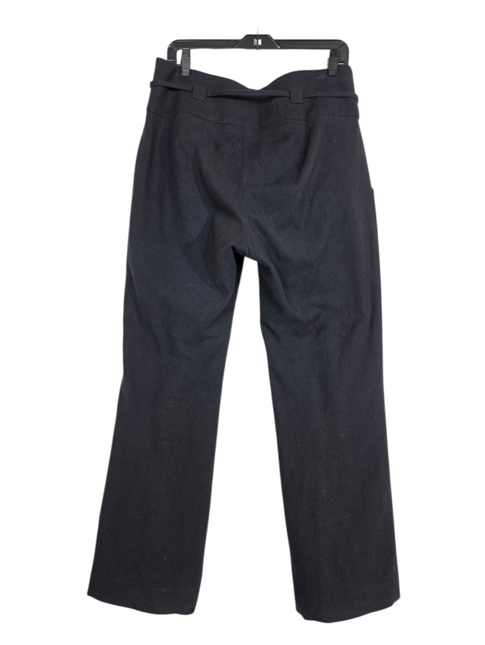Cokluch textured cotton Women's Black Wide-Leg Trousers with Tie Waist canadian - Picture 4 of 11